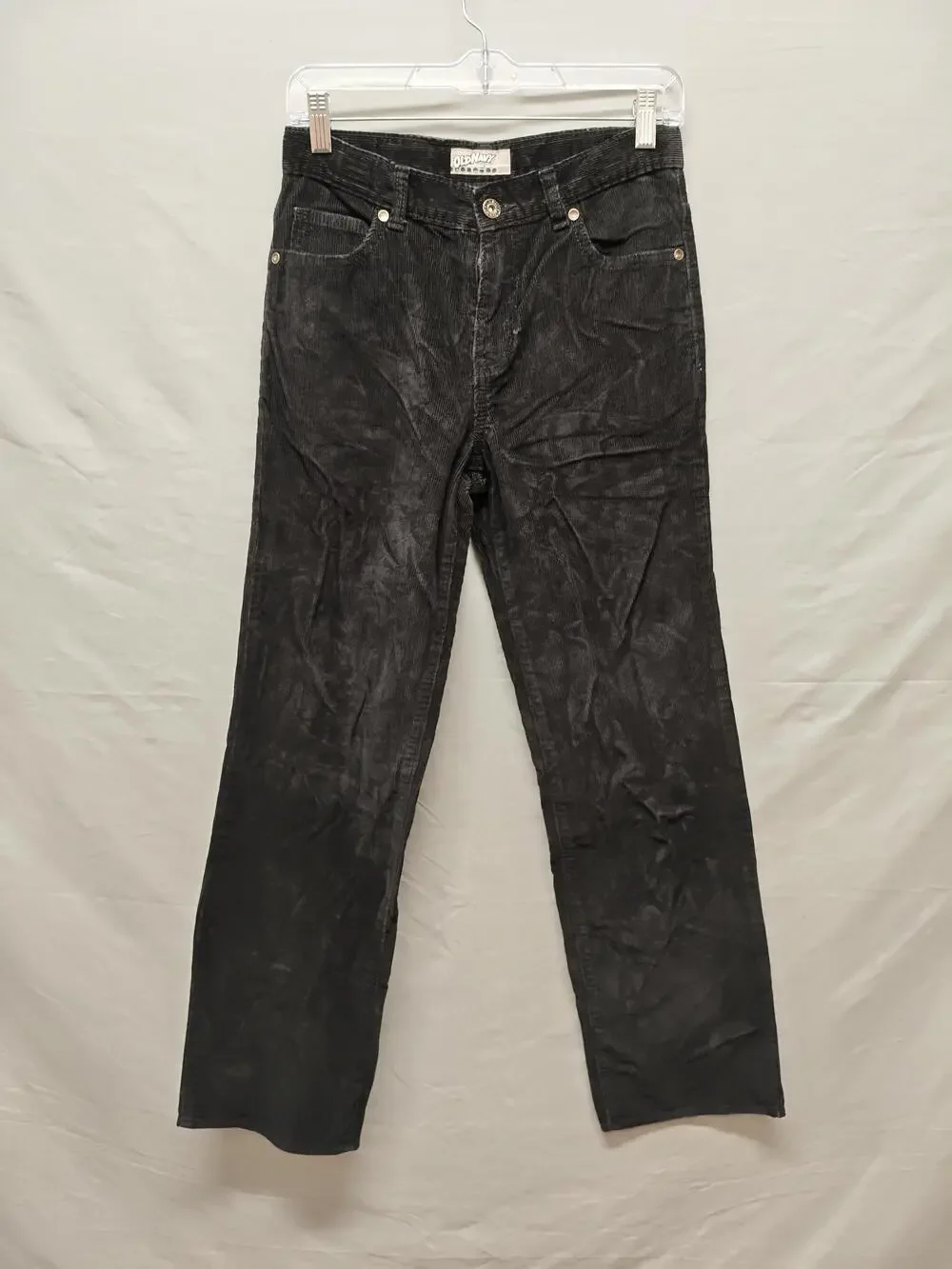 Old Navy Corduroy Pants Womens 16 Black Straight Leg Five Pocket Casual